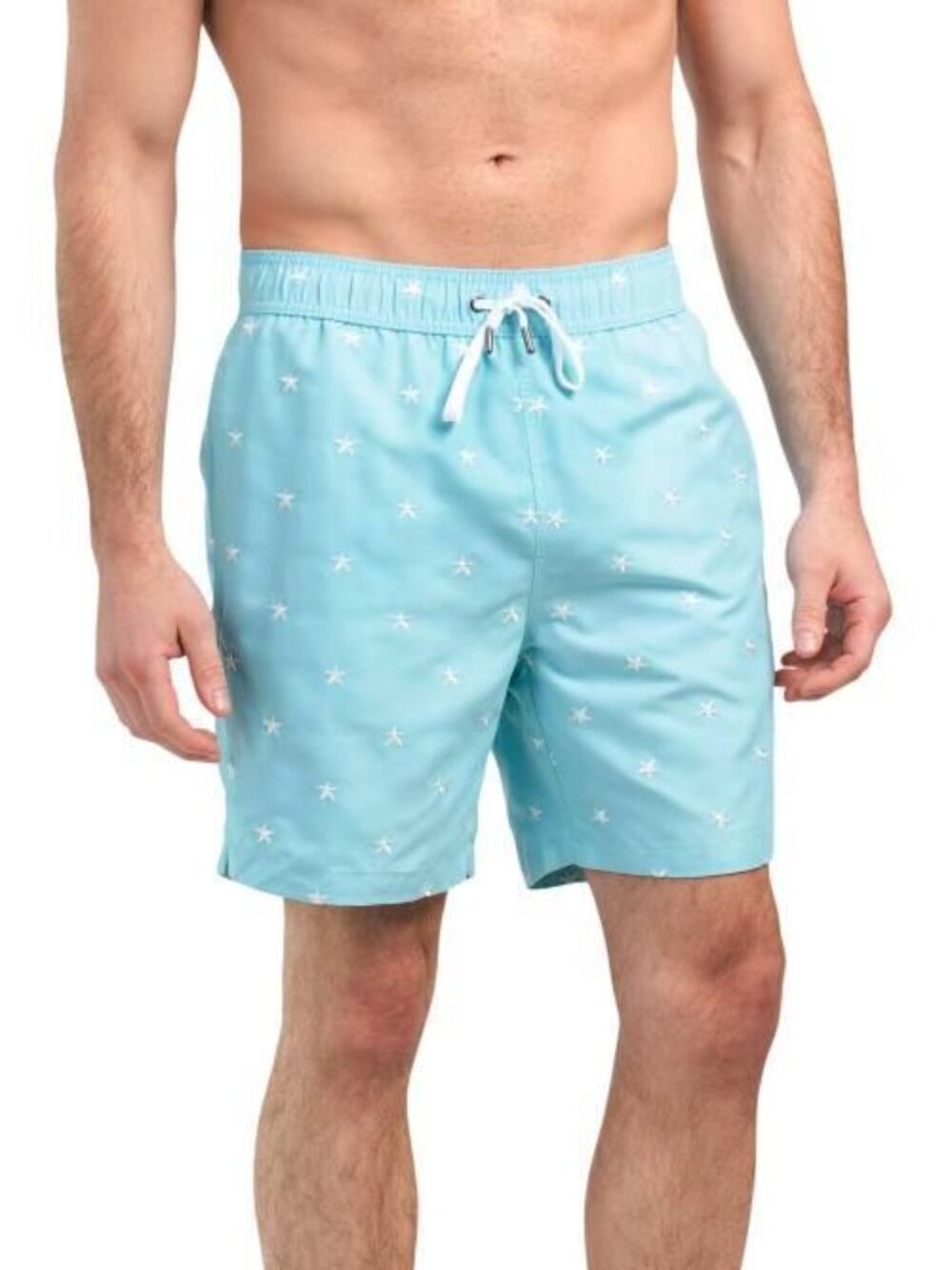 NWT Onia Men's Charles Embroidered Star Swim Trunks Mid-Length Coral Small S